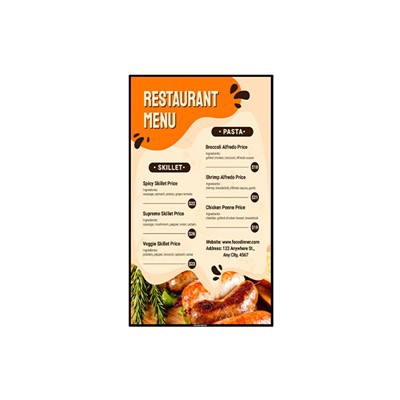 هل يمكنني استخدام صوري الخاصة على لوحات قوائم الطعام الرقمية؟